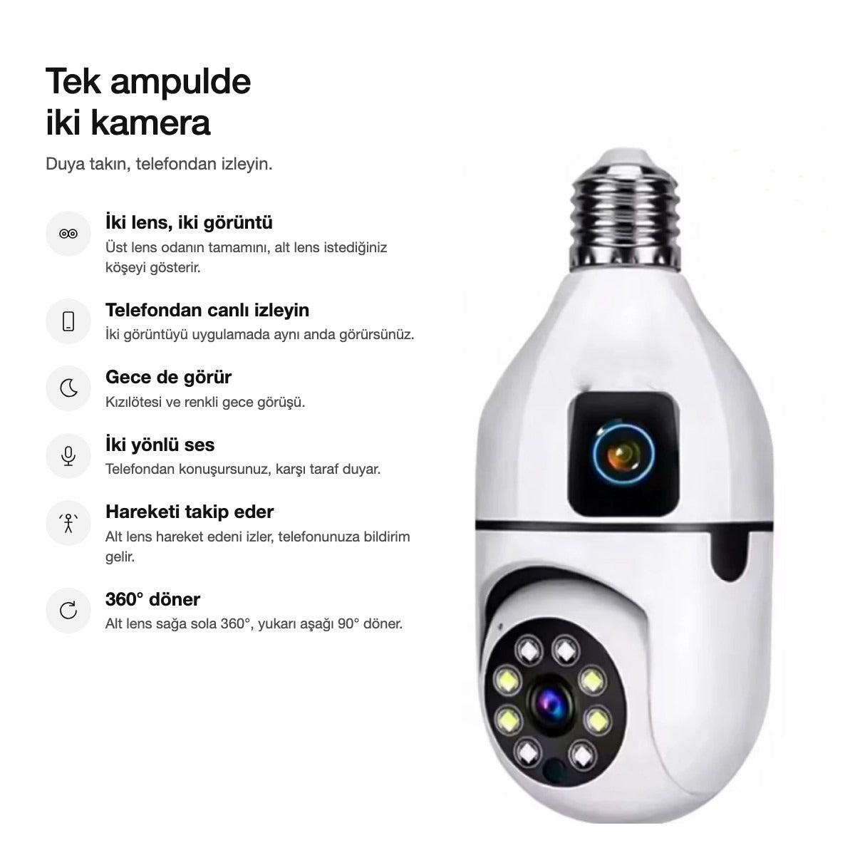 Çift Lensli Ampul Kamera — 1
