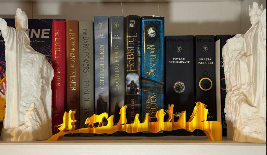 Kardeşlik Heykeli silüet yüzü, kitap rafında